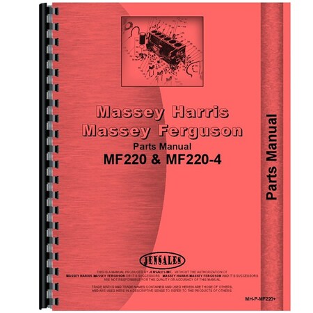 New Parts Manual Fits Massey Ferguson MF 220-4 Tractor